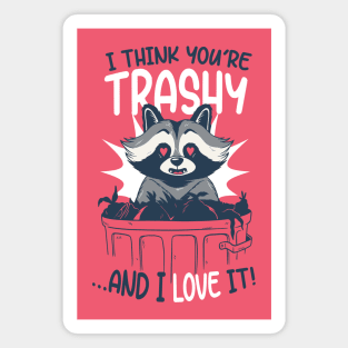 I Think You're Trashy...and I LOVE It! | Raccoon Trash Panda Valentine Magnet